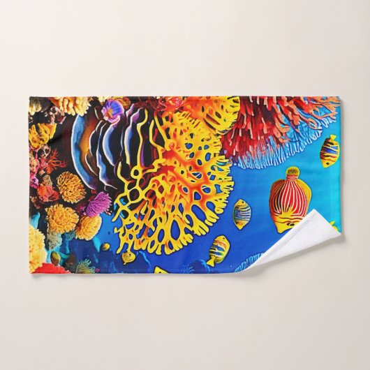 Entwurf für einen Korallengarten Badhandtuch Set (Handtuch)