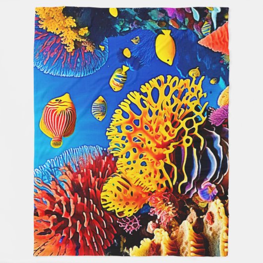 Entwurf für einen Korallengarten Fleecedecke (Vorderseite)
