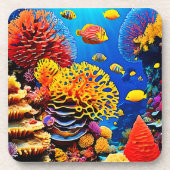 Entwurf für einen Korallengarten Getränkeuntersetzer (Vorderseite)