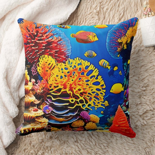 Entwurf für einen Korallengarten Kissen (Decke)