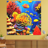 Entwurf für einen Korallengarten Leinwanddruck (Insitu (Wohnzimmer))