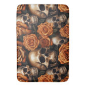 Entwurf für einen Schädel und Rose der Serie 9 Badematte (Vorderseite Vertikal)