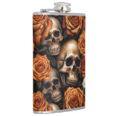 Entwurf für einen Schädel und Rose der Serie 9 Flachmann (Rechts)