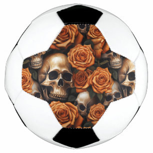 Entwurf für einen Schädel und Rose der Serie 9 Fußball