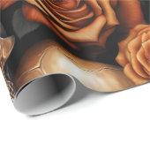 Entwurf für einen Schädel und Rose der Serie 9 Geschenkpapier (Rolleneckpunkt)