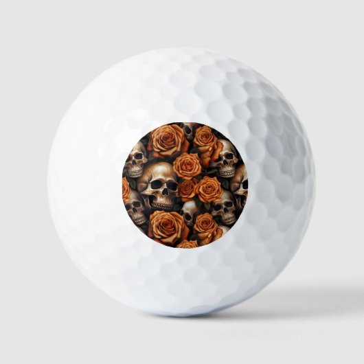 Entwurf für einen Schädel und Rose der Serie 9 Golfball (Vorderseite)