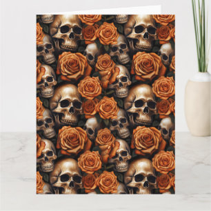 Entwurf für einen Schädel und Rose der Serie 9 Karte