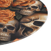 Entwurf für einen Schädel und Rose der Serie 9 Schneidebrett (Ecke)