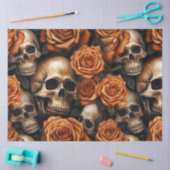 Entwurf für einen Schädel und Rose der Serie 9 Seidenpapier (Basteln)