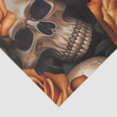 Entwurf für einen Schädel und Rose der Serie 9 Seidenpapier (Ausschnitt)