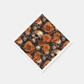 Entwurf für einen Schädel und Rose der Serie 9 Serviette (Ecke)