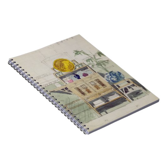 Entwurf für einen Sideboard, c.1860s-70s (w/c u. Notizblock (Rechte Seite)