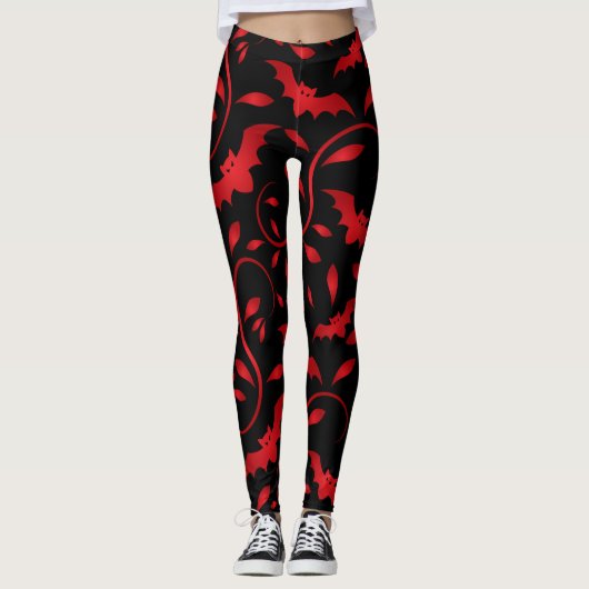Entwurf für halloween_Beängstigend Flying Bats Leggings (Vorderseite)