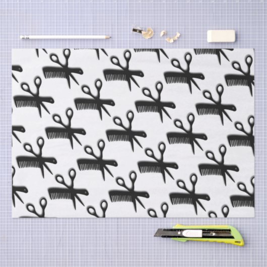 Entwurf für Kamm und Schere Seidenpapier (Handwerk)