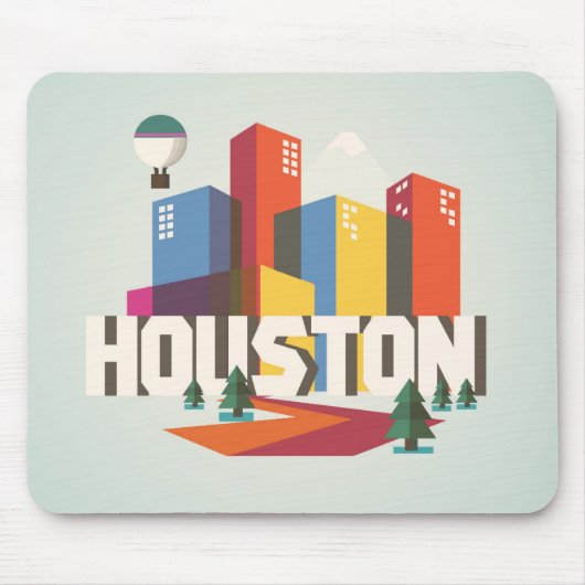 Entwurf Houstons, Stadtbild Texas | Mousepad (Vorne)