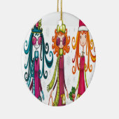 Entwurf mit drei Mädchen Keramik Ornament (Rechts)
