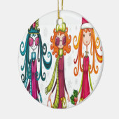 Entwurf mit drei Mädchen Keramik Ornament (Links)