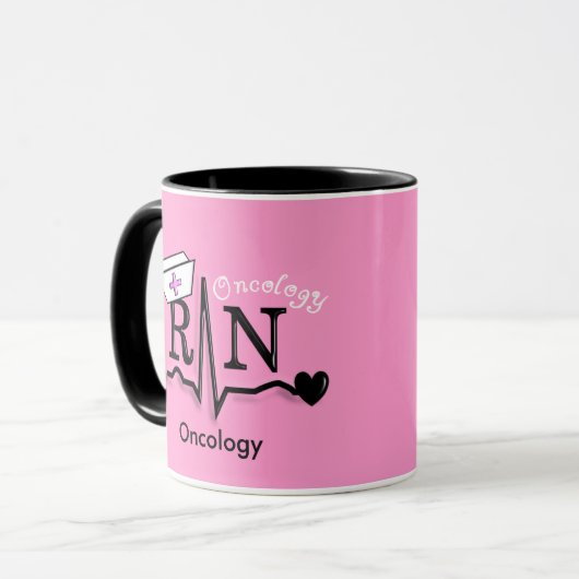 Entwurf Omcology Krankenschwester RN-Geschenk-QRS Tasse (Vorderseite Links)