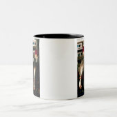 Entwurf Pferd Tandem Zweifarbige Tasse (Mittel)