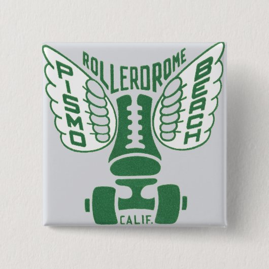 Entwurf Pismo Strand-Kaliforniens Rollerskate Button (Vorderseite)