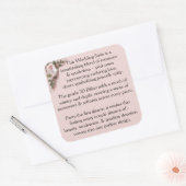 Entwurf Rosa Rosen & Tauben Quadratischer Aufkleber (Umschlag)