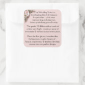 Entwurf Rosa Rosen & Tauben Quadratischer Aufkleber (Tasche)