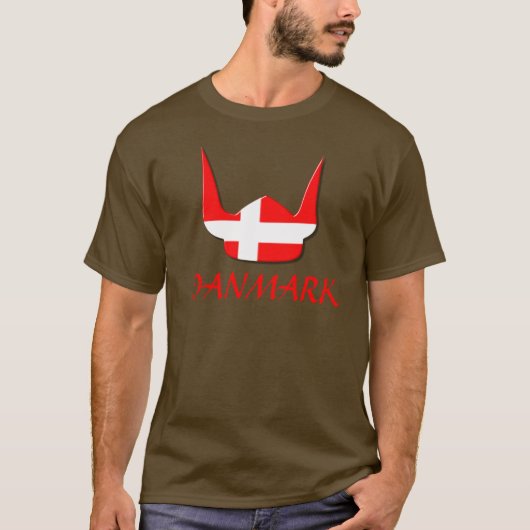 Entwurf Sturzhelm-Viking-Flaggen-Dänemarks Danmark T-Shirt (Vorderseite)
