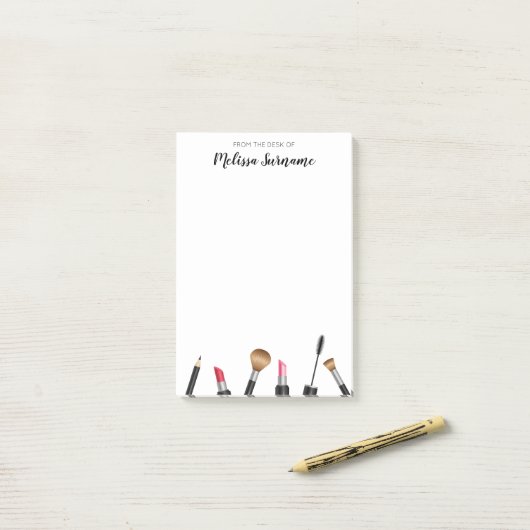 Entwurf und Personalisierter Name von Elementen Post-it Klebezettel (Auf Schreibtisch)