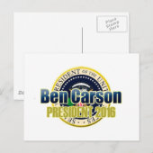 Entwurf von Benjamin Carson für den Präsidenten Postkarte (Vorne/Hinten)