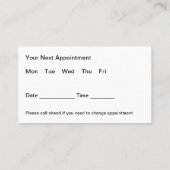 Entwurf von Ernennungskarten für Dermatologen Terminkarte (Rückseite)