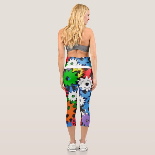 Entwurf von farbigen Zahnrädern Capri Leggings (Rückseite)