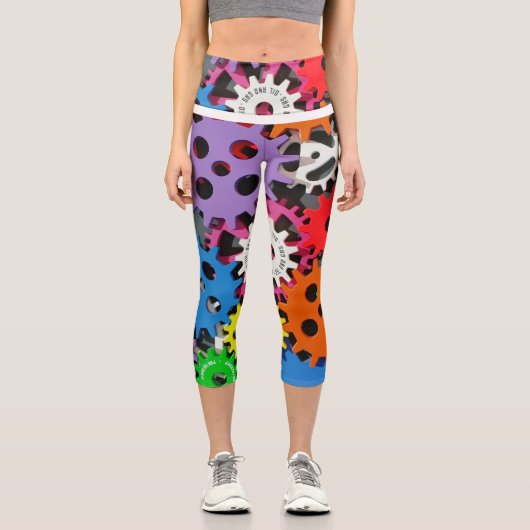 Entwurf von farbigen Zahnrädern Capri Leggings (Vorderseite)