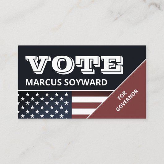 Entwurf von Flaggen der Vereinten Staaten, politis Visitenkarte (Vorderseite)