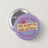 Entwurf von Herzwärmemitteilungen Button (Vorne & Hinten)