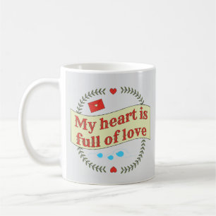 Entwurf von Herzwärmemitteilungen Kaffeetasse