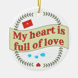 Entwurf von Herzwärmemitteilungen Keramik Ornament