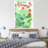 Entwurf von Rhubarb und Himbeeren auf Leinwand (Insitu (Schlafzimmer))