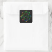 Entwurf von Starfield Kaleidoskop Quadratischer Aufkleber (Tasche)