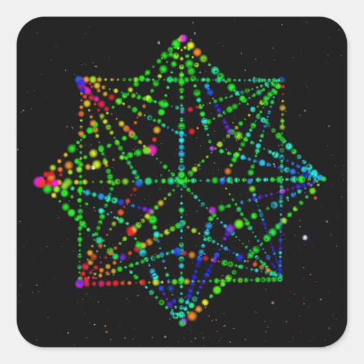 Entwurf von Starfield Kaleidoskop Quadratischer Aufkleber (Vorderseite)