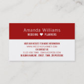 Entwurf von Vorschlägen, Hochzeitsplaner Visitenkarte (Rückseite)