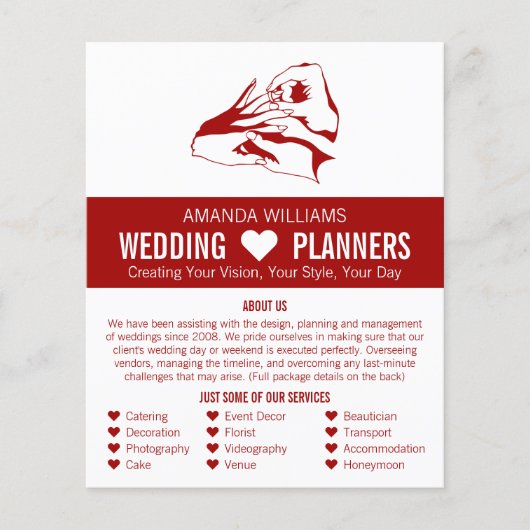 Entwurf von Vorschlägen, Werbung für Hochzeitsvera Flyer (Vorne)