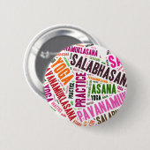 Entwurf von Yoga-Wörtern Button (Vorne & Hinten)