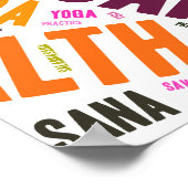 Entwurf von Yoga-Wörtern Poster (Ecke)