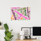 Entwurf von Yoga-Wörtern Poster (Heimbüro)