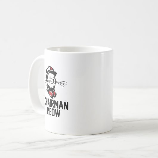 Entwurf Vorsitzendermeow-(Mao) Kaffeetasse (Vorderseite Links)