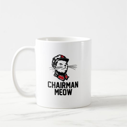 Entwurf Vorsitzendermeow-(Mao) Kaffeetasse (Links)