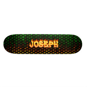 Entwurf wirklichen Feuers Josephs und des Skateboard