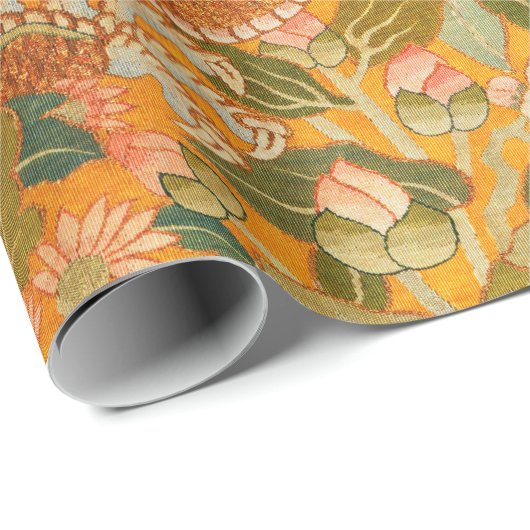 ENTWURF ZWISCHEN PONIEN,BLUME,GRÜNEN BLÄTTER GESCHENKPAPIER (Rolleneckpunkt)