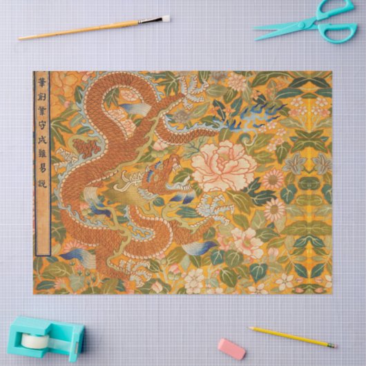 ENTWURF ZWISCHEN PONIEN,BLUME,GRÜNEN BLÄTTER SEIDENPAPIER (Basteln)