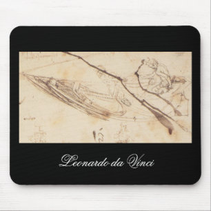 Entwürfe für ein Boot durch Leonardo da Vinci Mousepad